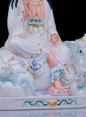 树脂祝福家用玄关文殊普贤摆件