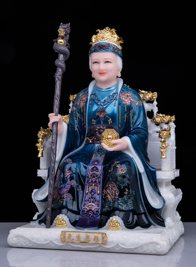 无生老母神像汉白玉家居摆件