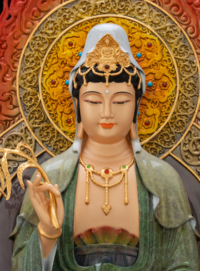 纯铜四大菩萨佛像文殊普贤摆件