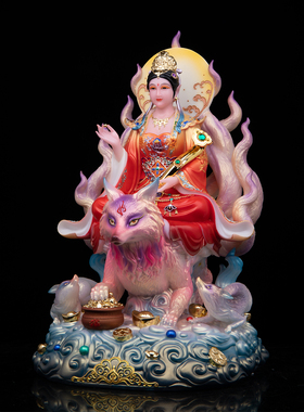 汉白玉九姑娘神像红狐白狐