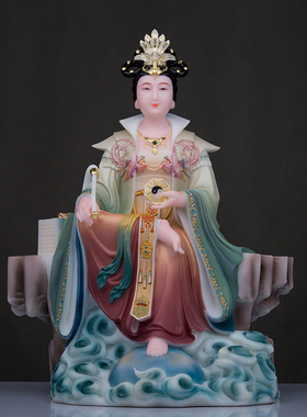 石材保平安中式客厅后土娘娘神像