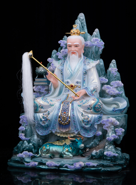 汉白玉三清道祖像摆件