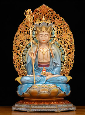 纯铜丹彩绘全堂佛佛像摆件