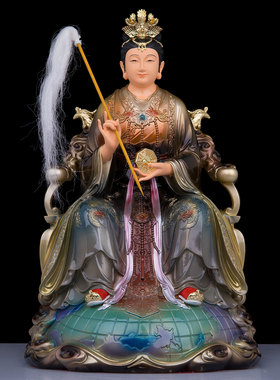汉白玉客厅玄关地母娘娘神像摆件