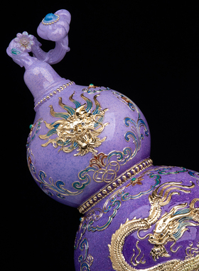 葫芦招财汉白玉石粉如意摆件