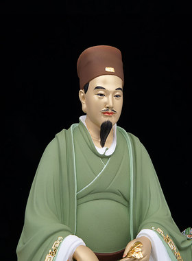 黄铜锦绘中式药王爷摆件