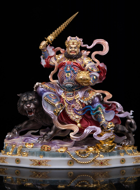 桌面摆件骑虎人物赵公明神像祝福