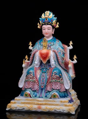 汉白玉泰山奶奶像体摆件