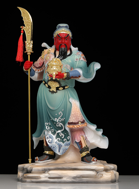 石材祝福中式关公关二爷神像摆件