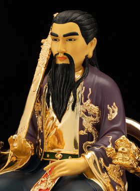 纯铜保平安鎏金胡天霸神像