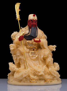 典藏坐九龙关公神像武财神关羽