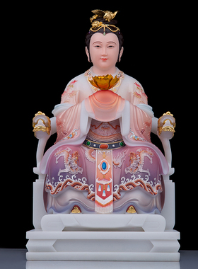 石材客厅泰山奶奶碧霞元君神像