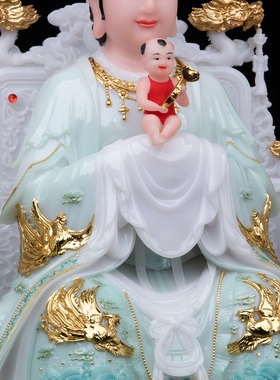 汉白玉三霄娘娘神像摆件