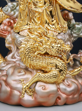 铜祝福中式家用站龙观音摆件