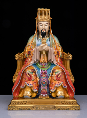 纯铜玉帝玉母神像摆件