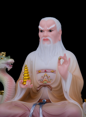 汉白玉中式蟒太爷太奶神像