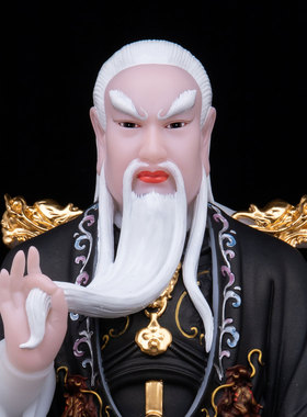 汉白玉胡天龙神像中式摆件