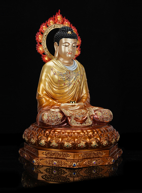 黄铜释迦摩尼佛像寺院供奉摆件