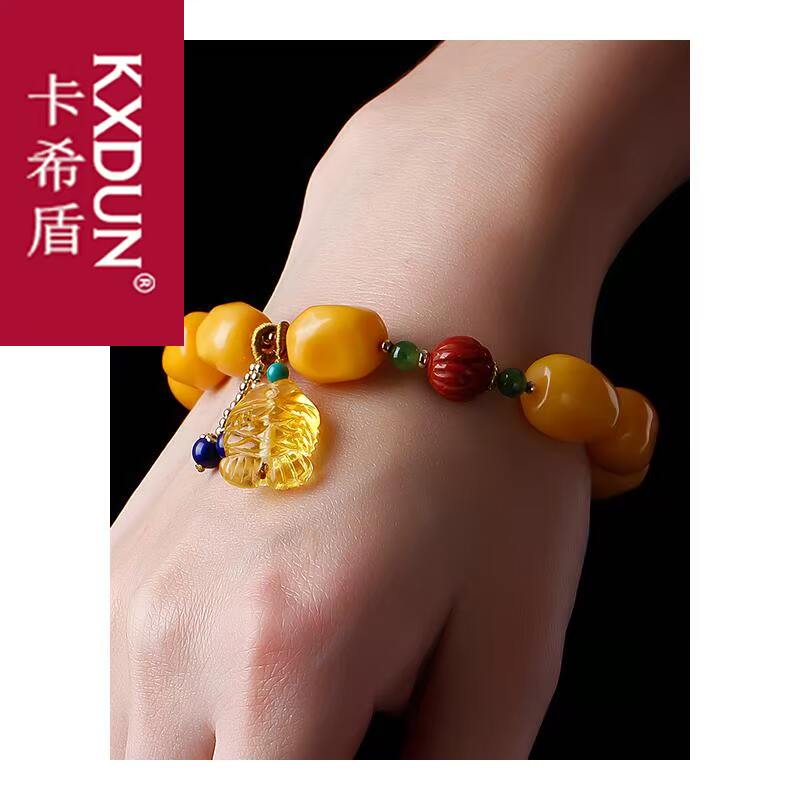 kxdun如鱼得水天然手串蜜蜡手链 卡希盾手链