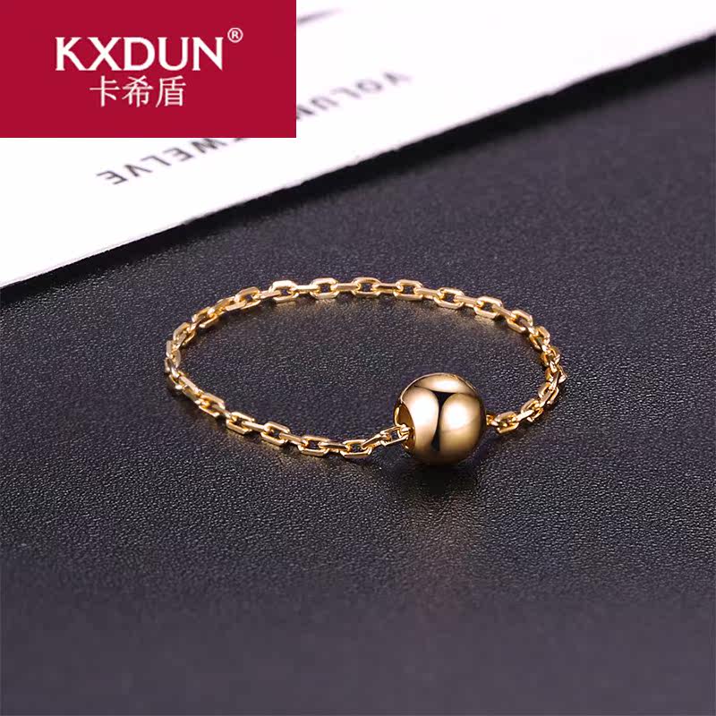 18k金戒指女款软链可调节黄金戒指 卡希盾戒指/指环