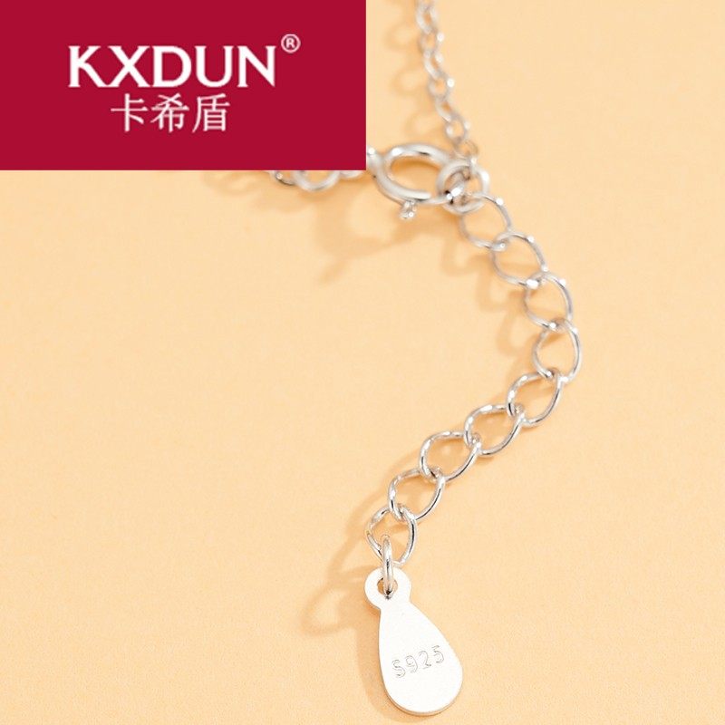 925银520女日韩简约时尚银项链 卡希盾项坠/吊坠