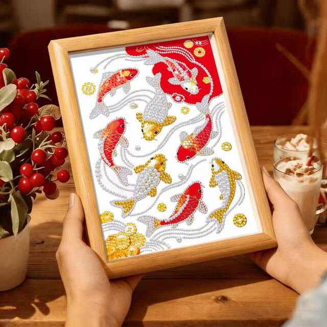 Ins rose pearl painting table diy framed self-adhesive children's handmade diamond embroidery ສາມມິຕິລະດັບງ່າຍດາຍ desktop ຂະຫນາດນ້ອຍ