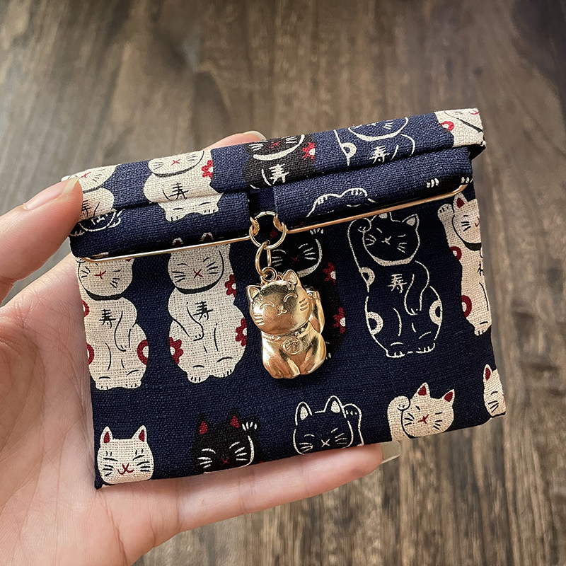 招财猫饭团卡包 布艺手工制 复古创意零钱包 卡包小物收纳口红包,淘宝优惠券,粉丝福利购,淘宝优惠卷