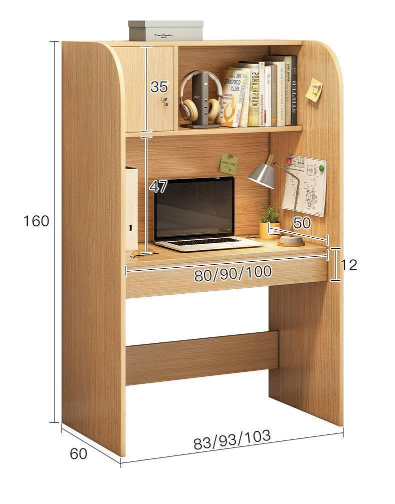 正品自习室学习桌电脑书桌带书架一体桌单人小型简约现代大学生隔 - 图3
