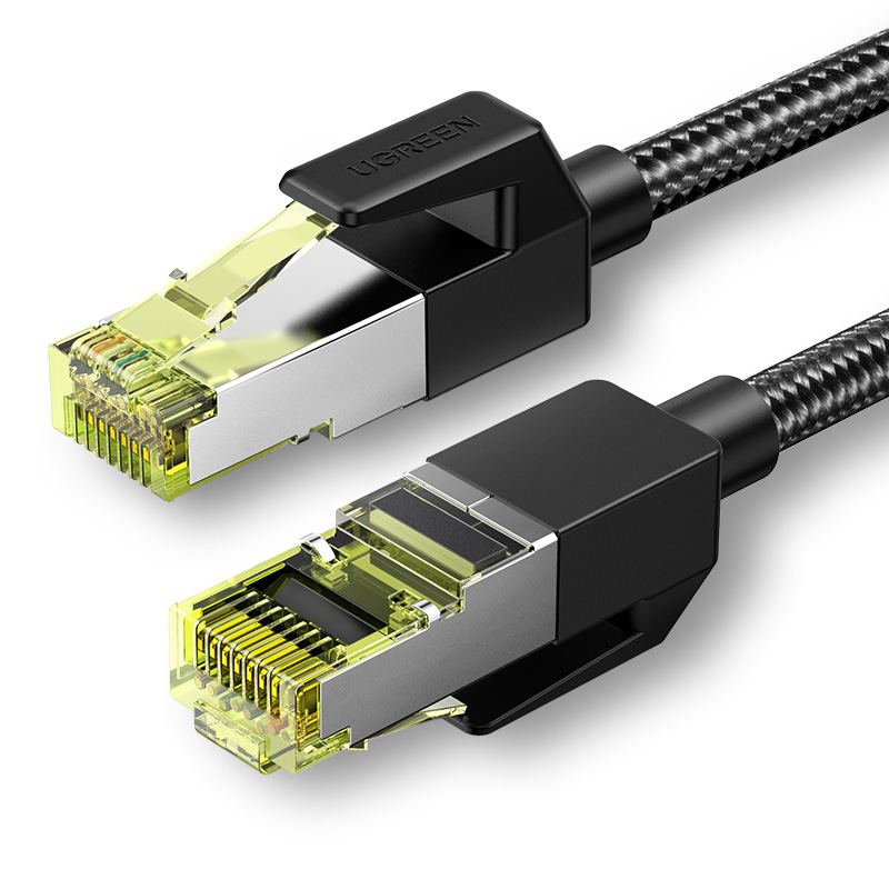 绿联 七类万兆网络线屏蔽cat7高速宽带家用室内双接头八8芯电竞级 - 图0