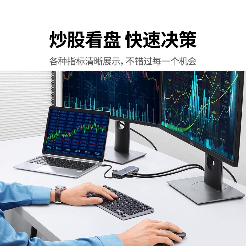 Greenlink dual HDMI expansion dock typec extended high-definition 8K projection screen four/three screens different display 4K60Hz split screen conversion multi-screen display usb splitter interface accessories suitable for laptops