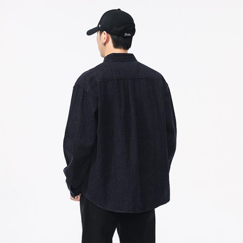 健康绿色环保抗菌亚麻衬衫男长袖美式复古外套男春秋宽松休闲衬衣 - 图2