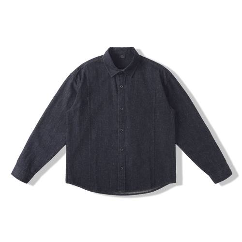 健康绿色环保抗菌亚麻衬衫男长袖美式复古外套男春秋宽松休闲衬衣 - 图3