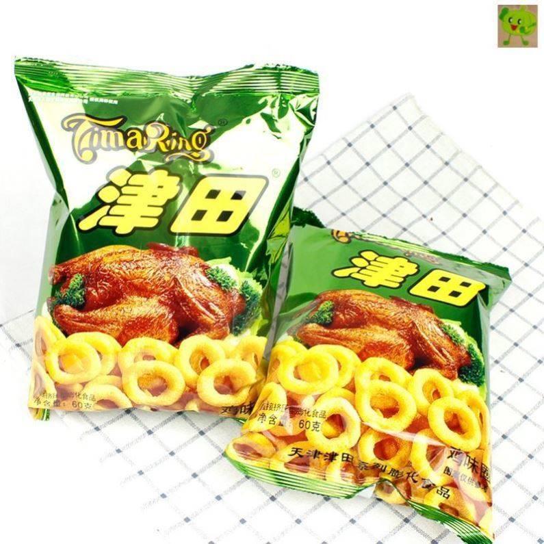 8090后怀旧零食休闲膨化食品儿时味道回忆津田鸡味圈60g*10袋包邮 - 图2