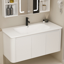 2023 New Bath Cabinet Ceramic Integrated Basin Wash Basin Washbasin Cabinet Combined Cream Wash Table Toilet