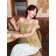 ເສື້ອເຊີດແຂນບໍ່ມີຄໍ chiffon ຄໍສາຍດຽວສໍາລັບແມ່ຍິງລະດູຮ້ອນ ເສື້ອຢືດສັ້ນບາງໆ