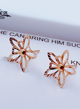 玫瑰金五角星项链18k金