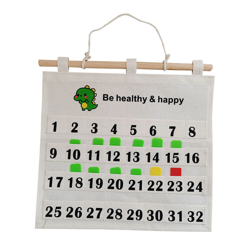 Kindergarten Morning Check Bag Canvas Washable Health Attendance Card