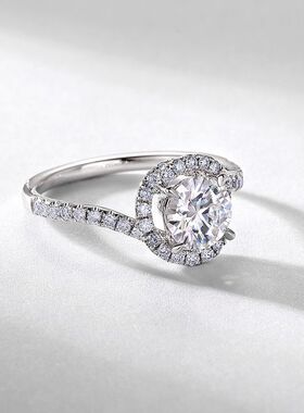 PT950天使之眼莫桑石戒指圆包开