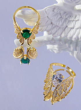 法式气质优雅铜材质镶嵌锆石戒指