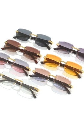 2025新款木纹腿太阳镜豹子头金属墨镜跨境复古欧美眼镜