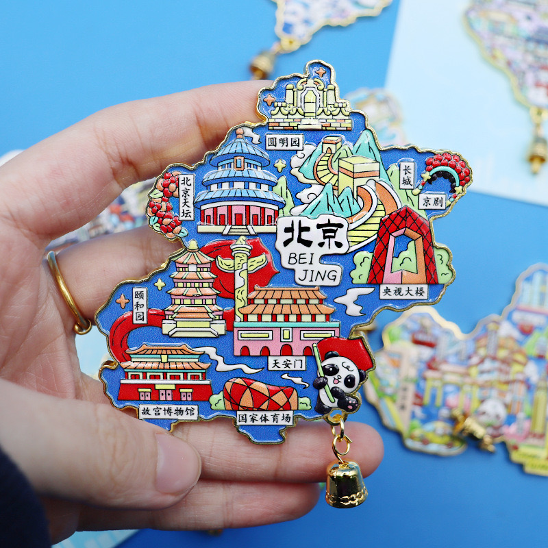 大理金属AR地图】城市创意冰箱贴大理古城国潮旅游纪念品伴手礼品 - 图2