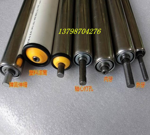 镀锌滚筒无动力辊筒输送带托辊不锈钢滚筒链轮 压槽滚轴传送辊筒 - 图0