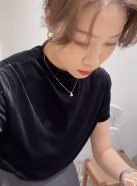 韩系时尚珠珠锁骨链widelia十三行韩国老板娘同款珠珠项链气质