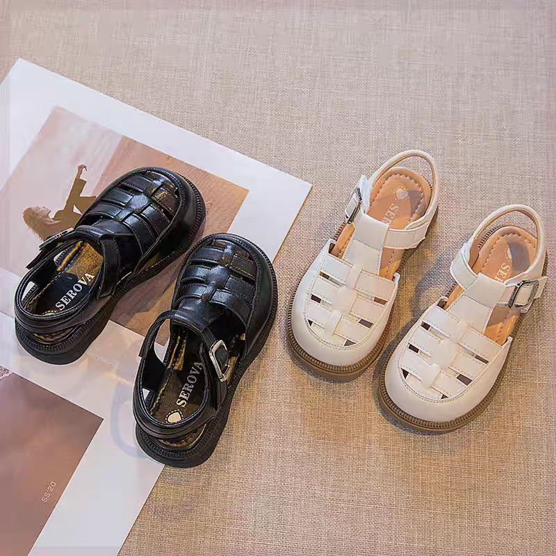 真皮女童鞋儿童公主包头凉鞋2024夏季新款宝宝软底罗马单鞋子,淘宝优惠券,粉丝福利购,淘宝优惠卷