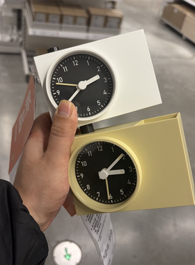 IKEA宜家 欧肯玛文 闹钟桌面时钟桌面装饰台钟北欧简约白色黄色