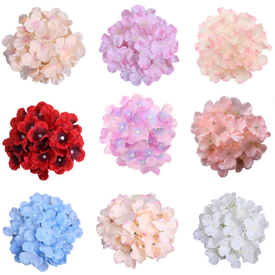Simulated large hydrangea flowers, wedding flower wall road guide flower arrangement, handmade diy flower decoration material, silk fabric fake hydrangea head