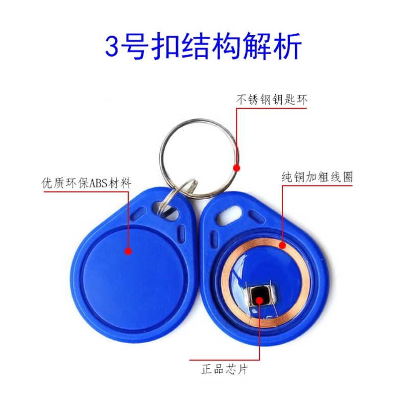 id卡小区门禁卡ic卡扣配钥匙物业停车管理卡电梯卡cuid空白卡m1卡 - 图2