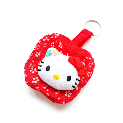 hellokitty布艺钥匙圈扣日本和风布艺可爱创意抽拉式收纳钥匙圈包 - 图3