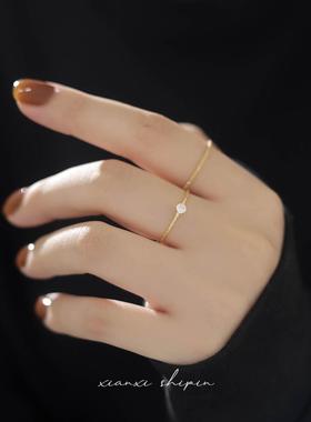 极细麻花小钻戒指简约时尚