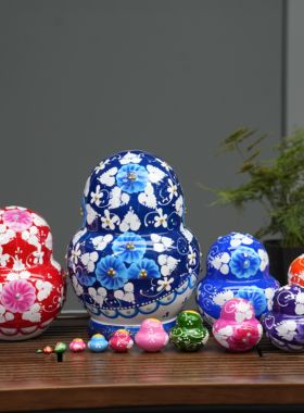 俄罗斯套娃大肚15层烤漆哈尔滨特色满洲里送礼物手绘摆件家居书柜